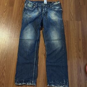 Backstage Jeans Co Established 1974 Men's Blue Pastel Cloud Pocket Jeans Size 34